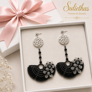 Aretes Abanico Tribal plata